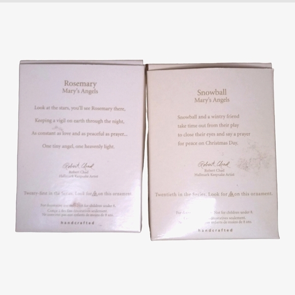 (2) Hallmark Mary's Angels Christmas Ornaments-Snowball (20th) & Rosemary (21st) - Picture 2 of 3